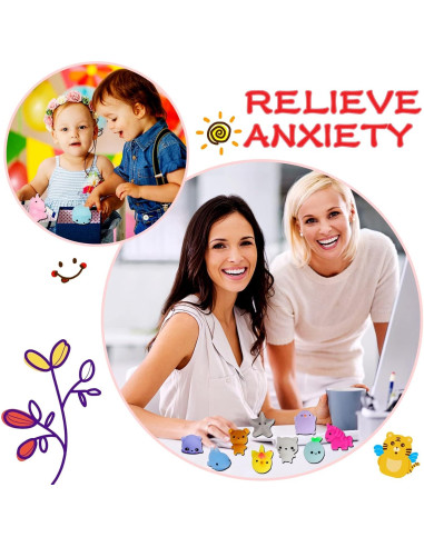 80 Juguetes Mochi Squishy Kawaii Antiestrés para Niños