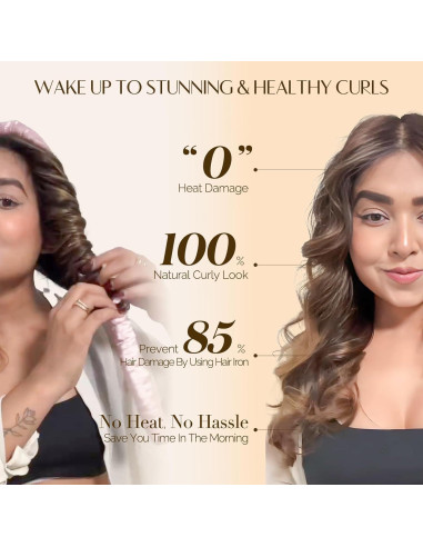 Rizador de Cabello Sin Calor Yanibest Negro con Scrunchies