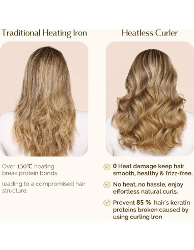 Rizador de Cabello Sin Calor Yanibest Negro con Scrunchies