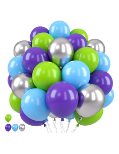 Juego de Globos Morados Verdes Azules 12" Paready