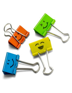 Clips de Binder Medianos Officemate 36 Pcs Colores Asortidos