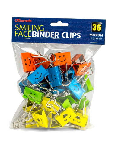 Clips de Binder Medianos Officemate 36 Pcs Colores Asortidos