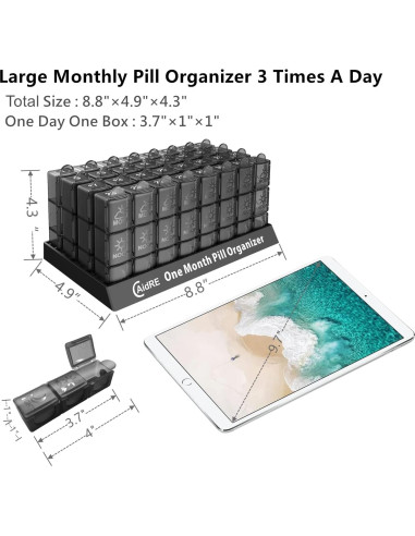 Organizador de Pastillas Mensual NewgGra 31 Días 3 Veces al Día