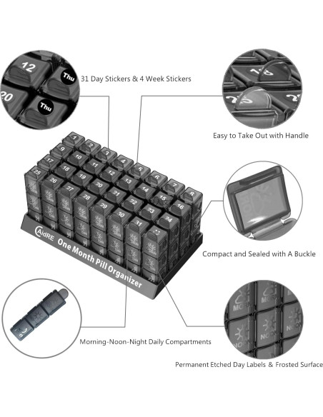Organizador de Pastillas Mensual NewgGra 31 Días 3 Veces al Día