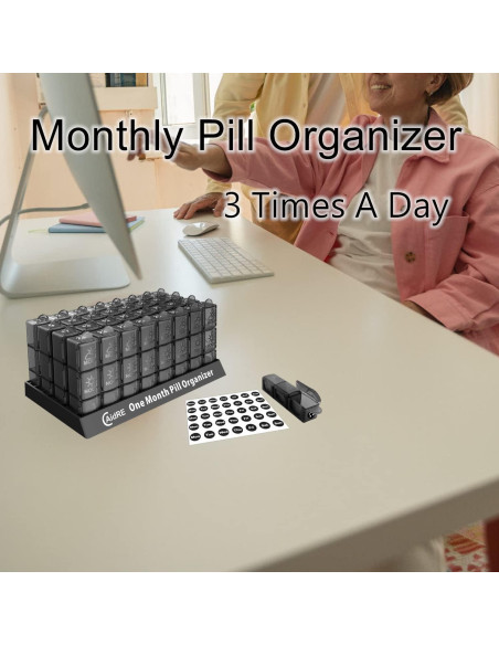 Organizador de Pastillas Mensual NewgGra 31 Días 3 Veces al Día