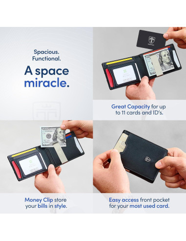 Cartera Slim TRAVANDO AUSTIN para Hombre con Clip RFID