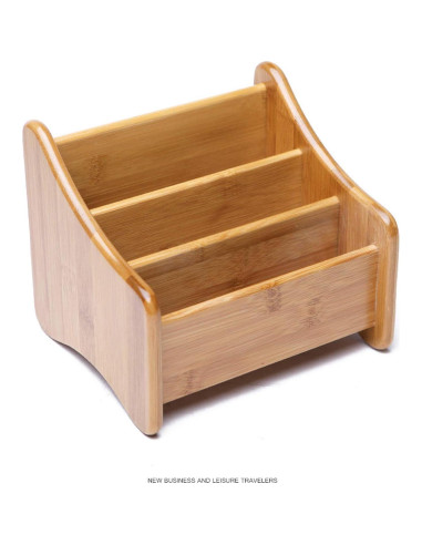 Organizador de Escritorio VolksRose de Bambú 3 Compartimentos