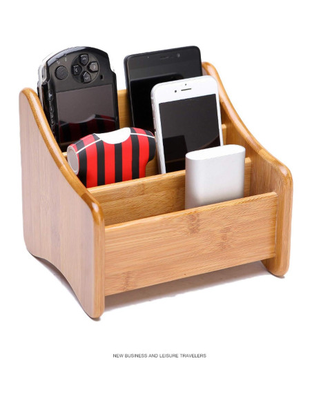 Organizador de Escritorio VolksRose de Bambú 3 Compartimentos