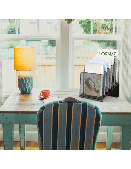 Organizador de Archivos LEKETREE Negro 5 Secciones Metal