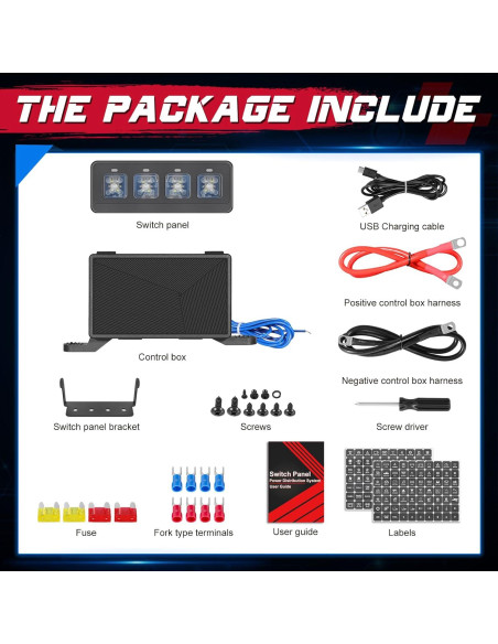 Panel de Interruptores Inalámbrico OFFROADTOWN 4 Gang LED