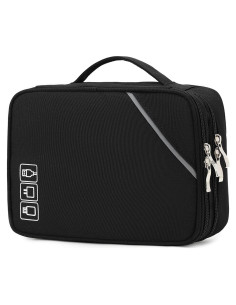 Organizador de Cables Lanola Doble Capa 23x17x10 cm Negro