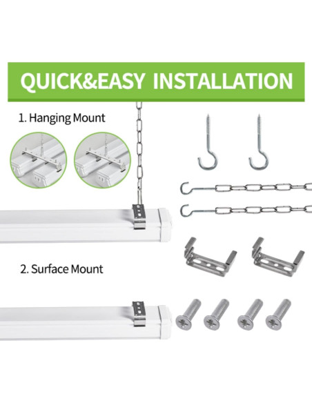 Luz de Taller LED Be Studied 20W 2FT 5000K Enlazable Paquete de 4