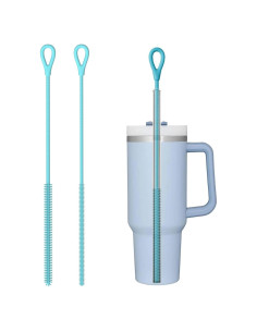 Cepillo Limpiador de Pajitas CXLL de Silicona 6mm y 9mm Azul