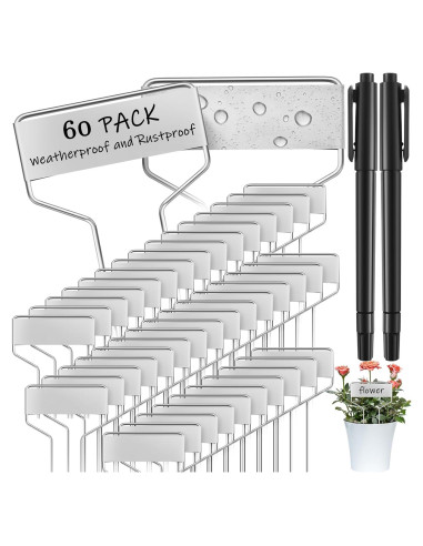 Etiquetas de Jardín Moxweyeni 60 Pcs Metal 10 cm Impermeables