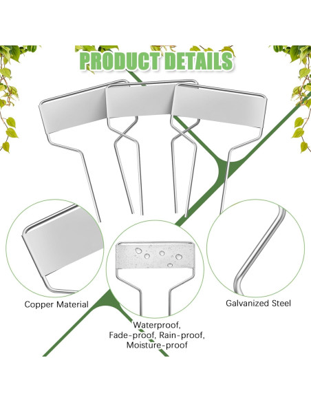 Etiquetas de Jardín Moxweyeni 60 Pcs Metal 10 cm Impermeables