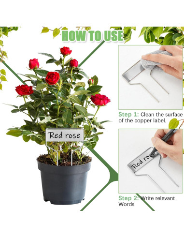 Etiquetas de Jardín Moxweyeni 60 Pcs Metal 10 cm Impermeables