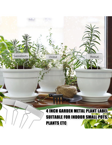 Etiquetas de Jardín Moxweyeni 60 Pcs Metal 10 cm Impermeables