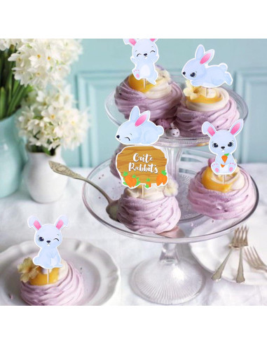 36 Adornos para Cupcakes de Pascua YCTHUNFISH - Conejito y Zanahoria