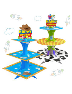 Soporte para Cupcakes 3 Niveles Temática Dibujos Animados