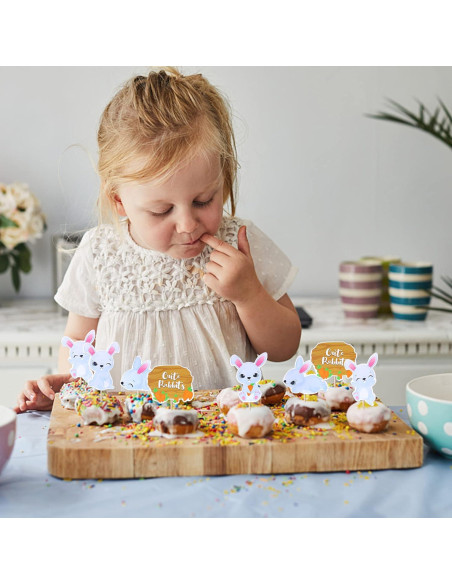 36 Adornos para Cupcakes de Pascua YCTHUNFISH - Conejito y Zanahoria