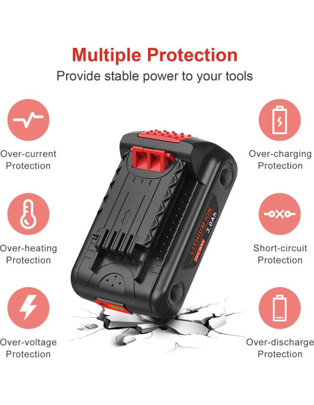 2 Baterías de Litio 3.0Ah 20V + Cargador Black & Decker