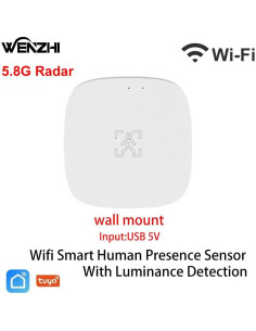 Sensor de Presencia WiFi WenzhiIoT Radar 5.8GHz Montaje Pared 2