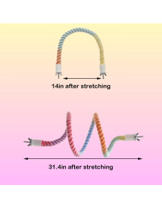 Percha de Cuerda para Pájaro Nopikku 2 Pcs 45.7 cm 2