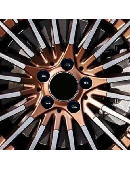 20 Tapas de Tuercas de Rueda Luminuti 17mm Negro