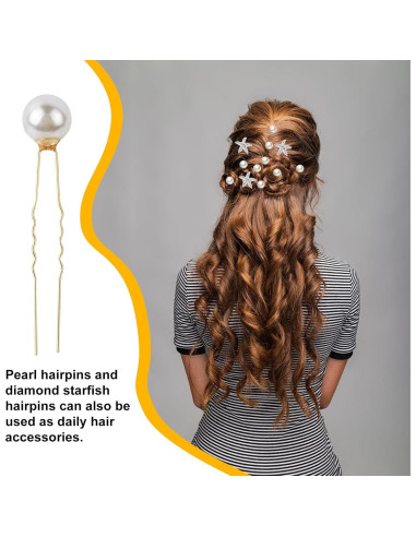 Juego de 23 Pinzas para el Cabello Xiuouix - Perlas y Estrella de Mar