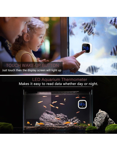 Termómetro Digital de Acuario LOFICOPER LED Adherible 0-60C