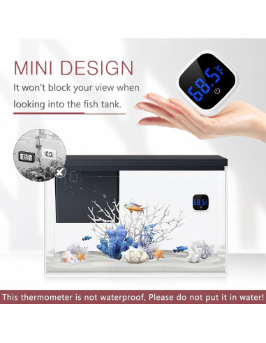 Termómetro Digital de Acuario LOFICOPER LED Adherible 0-60C