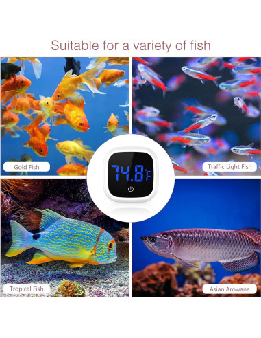 Termómetro Digital de Acuario LOFICOPER LED Adherible 0-60C
