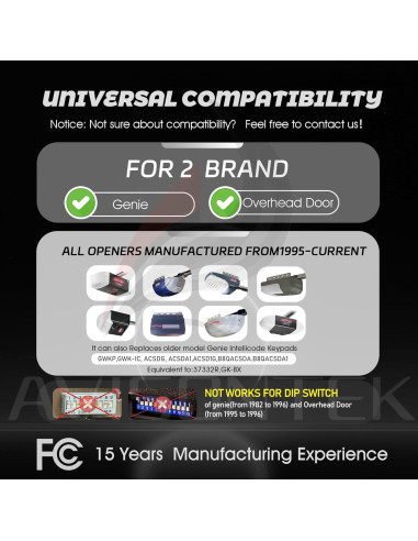Teclado Inalámbrico Genie GK-BX para Abridor de Garaje