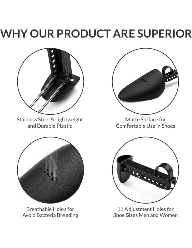 Árboles para Zapatos Ajustables WAJJ para Hombre - Negro