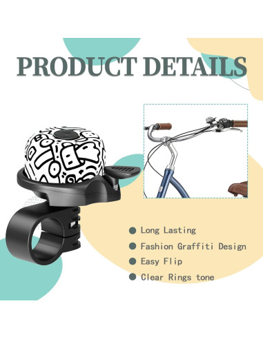 Campana de Bicicleta Rivsli RSUS-BB-BlackGraffiti, Sonido Fuerte