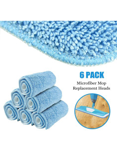 Paquete de 6 Paños de Mopa de Microfibra HOMEE 45.72x15.24cm Azul 2