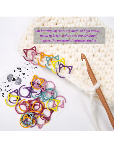 30 Anillos de Marcadores de Punto para Crochet Wonafa