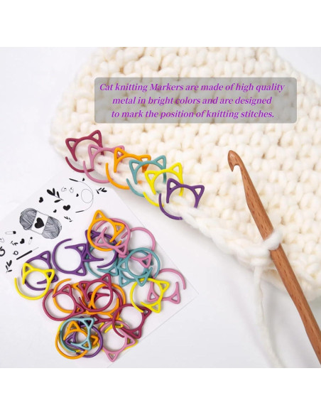 30 Anillos de Marcadores de Punto para Crochet Wonafa