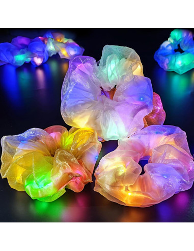 Scrunchies LED 18PCS Aosimin Brillan en la Oscuridad Multicolor
