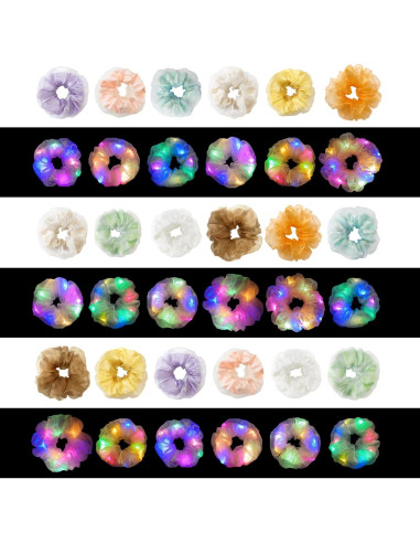 Scrunchies LED 18PCS Aosimin Brillan en la Oscuridad Multicolor