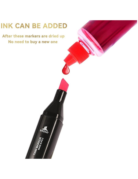 Marcadores de Dibujo WELLOKB 24 Colores Punta de Pincel