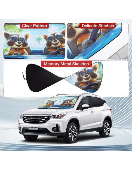 Parasol para Parabrisas Vepagoo Racoon 165x81 cm Anti-UV