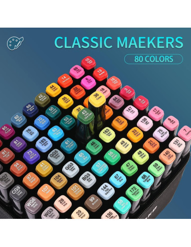 Marcadores de Dibujo WELLOKB 24 Colores Punta de Pincel