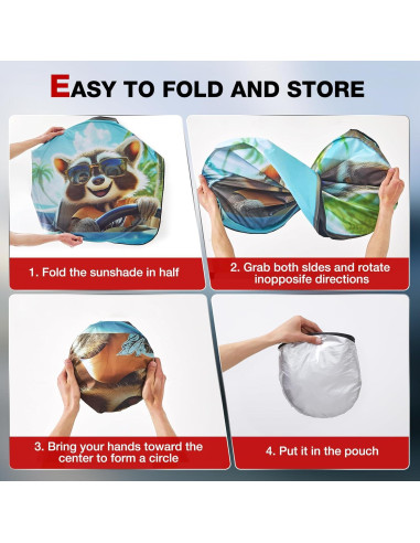 Parasol para Parabrisas Vepagoo Racoon 165x81 cm Anti-UV