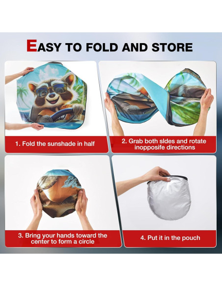 Parasol para Parabrisas Vepagoo Racoon 165x81 cm Anti-UV