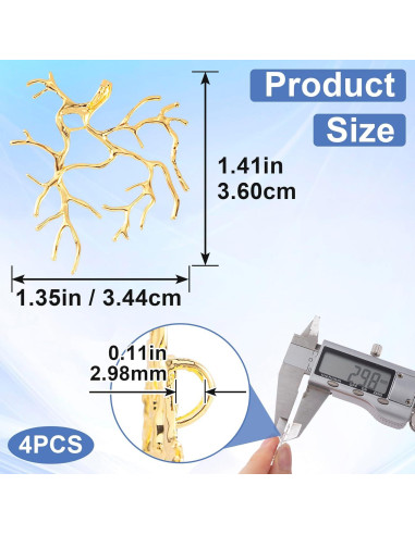 Plantillas en Forma de Rama para Joyería DIY Isslly 4 Pcs