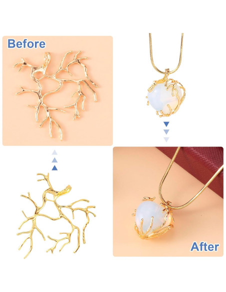 Plantillas en Forma de Rama para Joyería DIY Isslly 4 Pcs