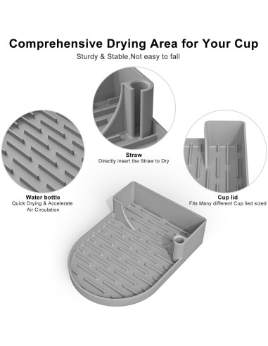 Soporte Secado Botellas Silicona Ybenlld Gris 15.5cm