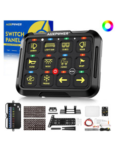 Panel de Interruptores RGB Auxpower A212 12 Gang Automático