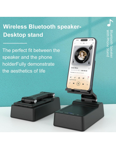 Soporte para Teléfono con Altavoz Bluetooth Fanlory Negro